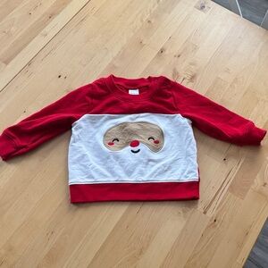 Red and White Kids Shirt with Santa Design